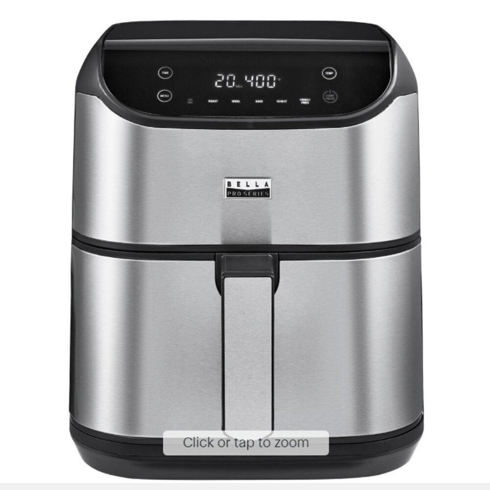 Bella Pro Series - 6-qt. Digital Air Fryer with Stainless Finish - Stainless Ste